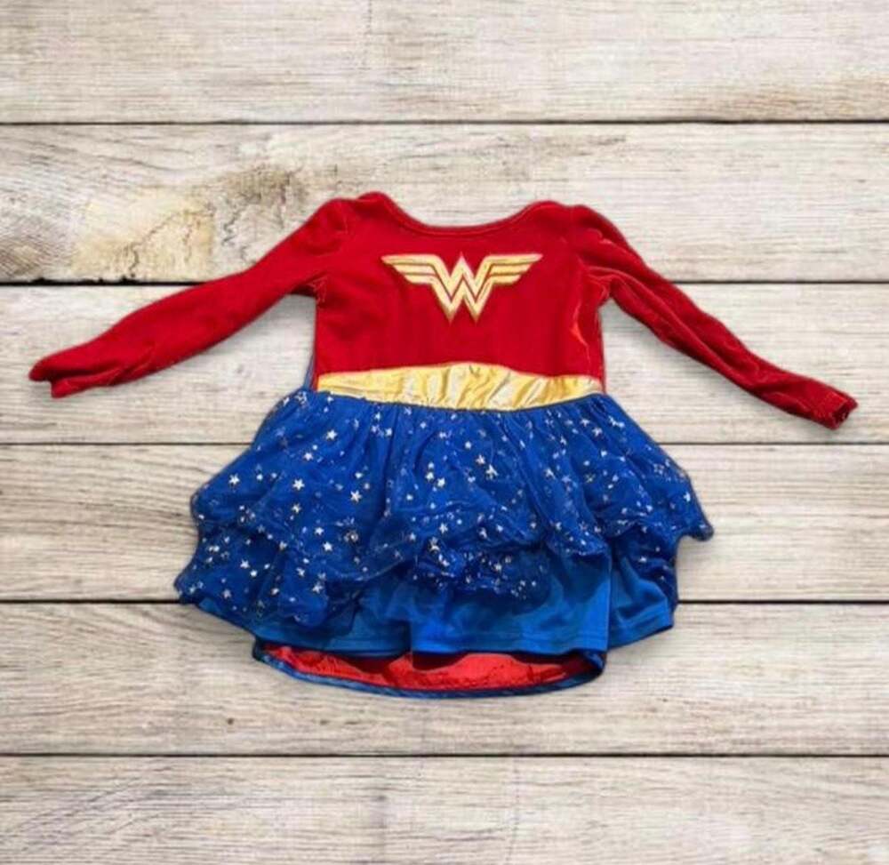 DC Comics Wonder Woman Long Sleeve Caped Costume Dress Toddler Girls 4T